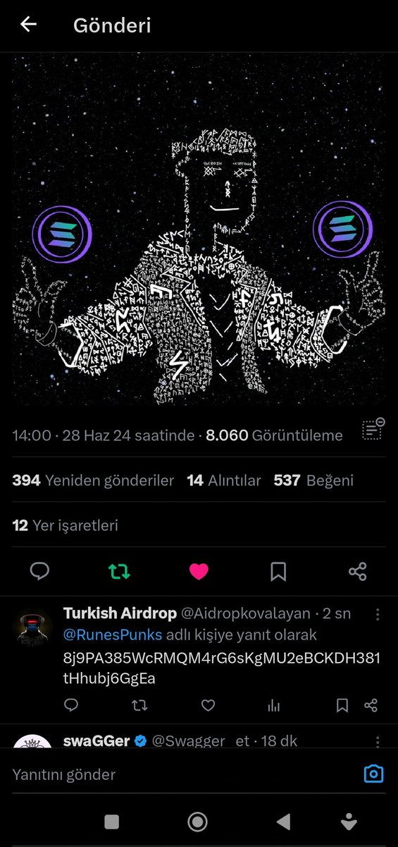 Aidropkovalayan's tweet photo. @RunesPunks 8j9PA385WcRMQM4rG6sKgMU2eBCKDH381tHhubj6GgEa https://t.co/kSE5deyqJ1