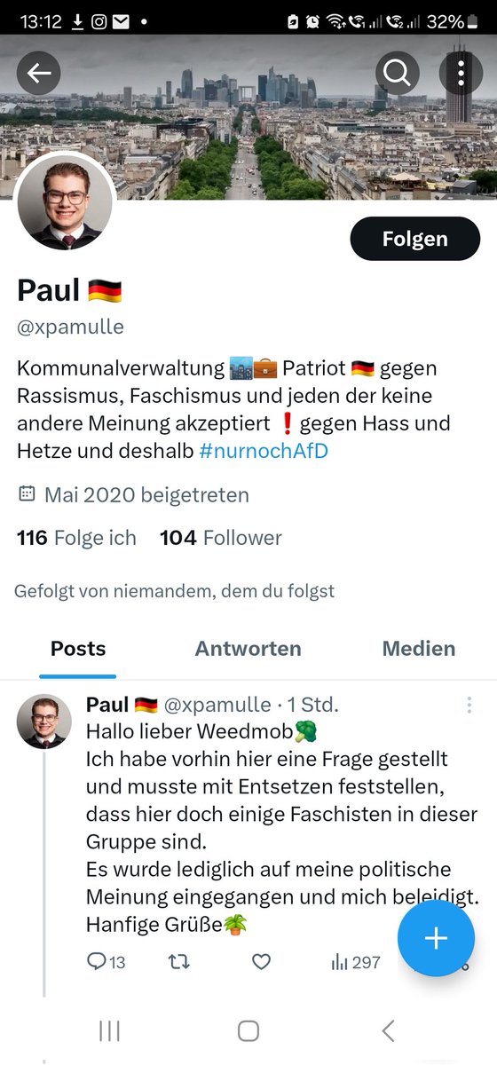 Ich hoffe jeder hier weiß jeder das dies ein gezielter Angriff der #fckafd ist.
Teil der Gruppe zu werden, sich ausschließlich zu lassen, um danach auf diese zeigen zu können!
User: <a href="/xpamulle/">Paul</a>
Bitte teilen!