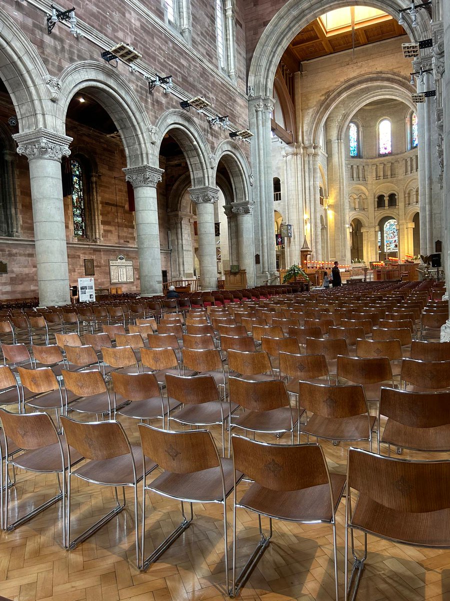 ICS_Furniture's tweet photo. Our ICON 40 Chair  in  St Anne's Cathedral Belfast with customised engraving and stain. We take this opportunity to congratulate Reverend Forde, his team and the congregation on the 120th Anniversary of the Cathedral and thank them for choosing ICS Church Furniture. https://t.co/wLzbFOWmsh