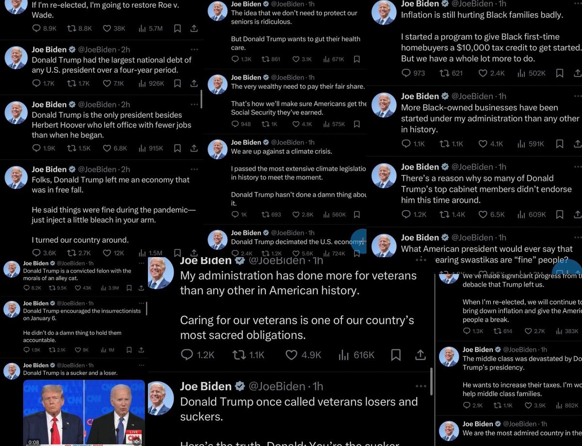 Who was tweeting from Joe Biden’s X account during the debate?