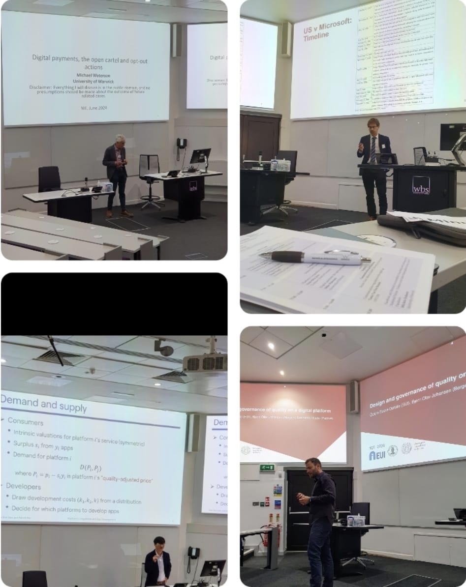 Anna Rita Bennato (@annarbennato) on Twitter photo After an excellent set of presentations made yesterday by early career researchers, today we're excited to host talks on #digital #markets by <a href="/leonmadio/">Leonardo Madio</a> <a href="/seanfennis/">Sean Ennis</a> #DohShinJeon #MikeWaterson <a href="/uniofwarwick/">University of Warwick</a> <a href="/NIE_NetIndEco/">Network of Industrial Economists</a>
#NIE2024 #competition #innovation #governance After an excellent set of presentations made yesterday by early career researchers, today we're excited to host talks on #digital #markets by <a href="/leonmadio/">Leonardo Madio</a> <a href="/seanfennis/">Sean Ennis</a> #DohShinJeon #MikeWaterson <a href="/uniofwarwick/">University of Warwick</a> <a href="/NIE_NetIndEco/">Network of Industrial Economists</a>
#NIE2024 #competition #innovation #governance