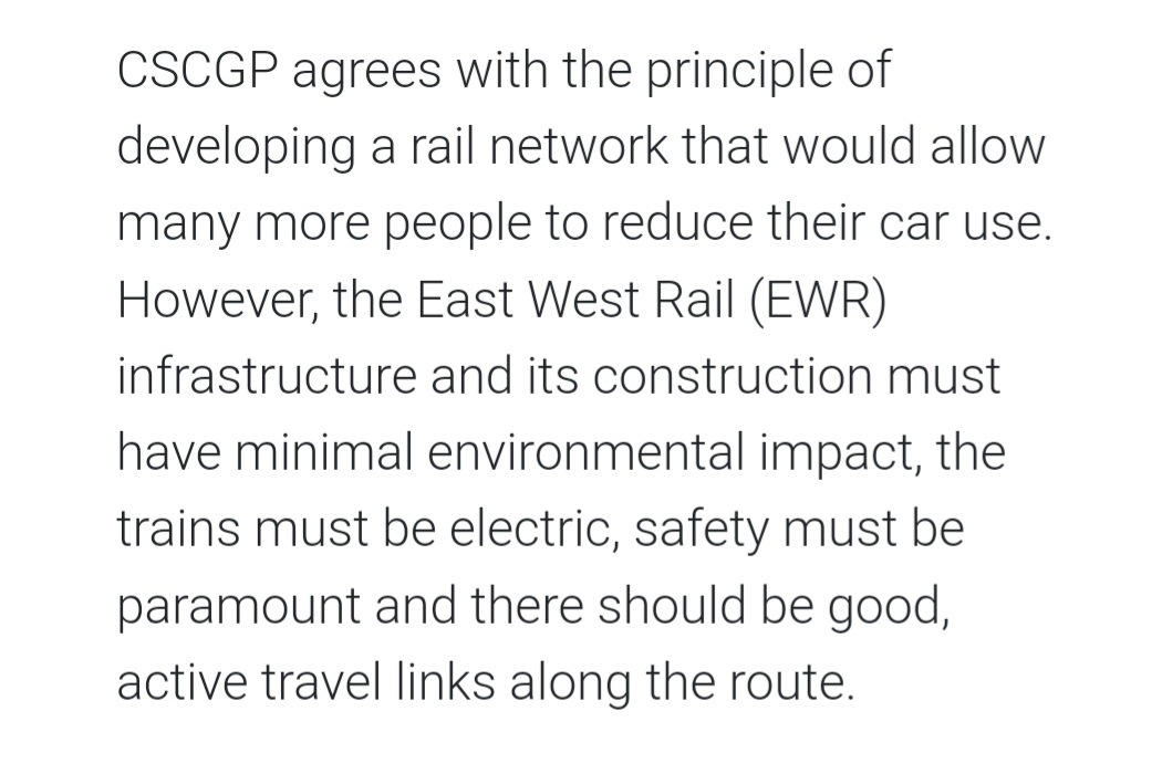 Cambridge and South Cambridgeshire Greens' policy position on East West Rail cambridge.greenparty.org.uk/manifesto/2024…