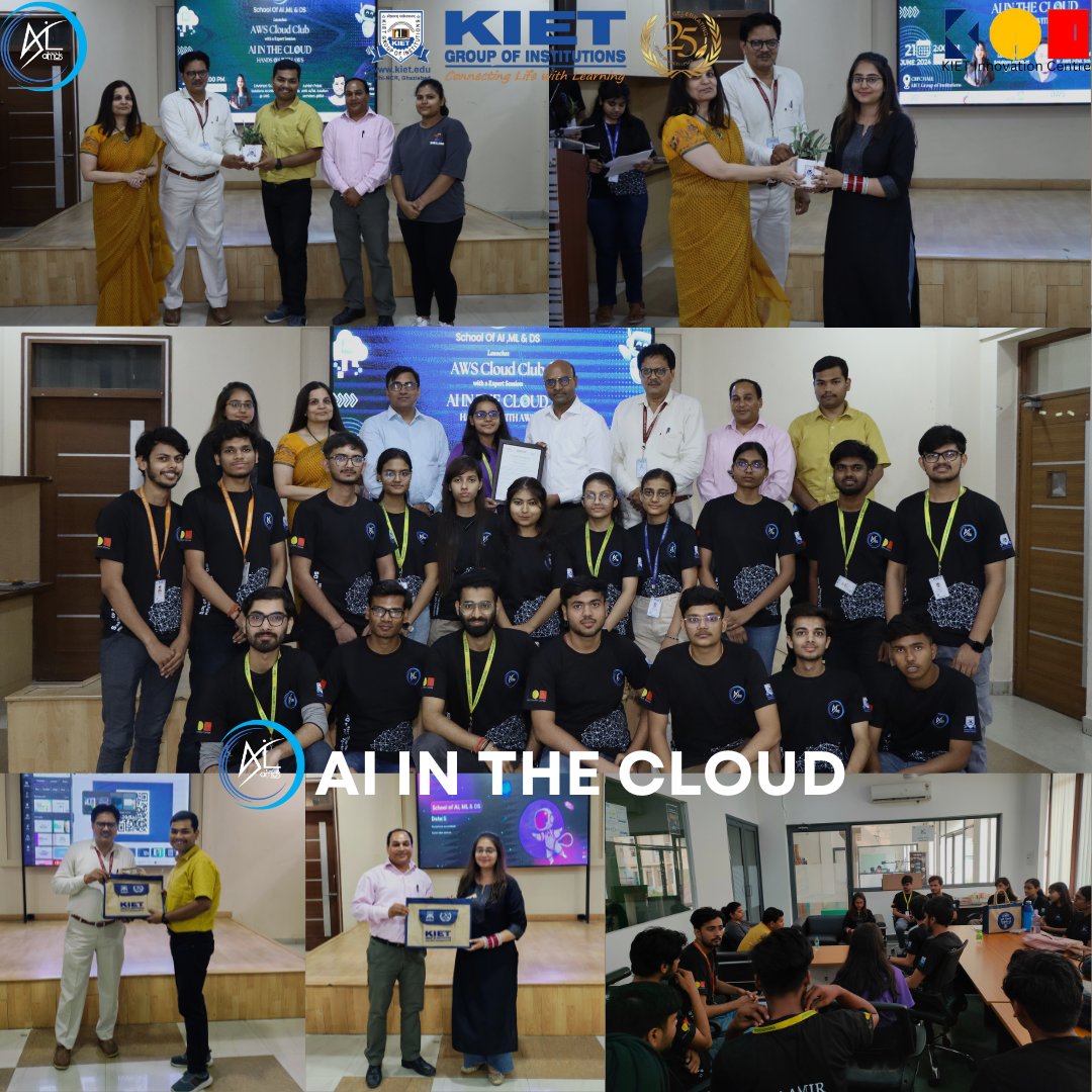 Kiet_edu's tweet image. School of #AI, #ML and #Data_Science, #KIET_Innovation_Centre launched the 14th #AWS_Cloud_Club of India with an 
#expert_session - &quot;#AI_in_the_Cloud&quot; on June 21.

#kiet_group_of_institutions #KIETGZB #kietengineeringcollege #KIET #AKTU #AICTE  
#AWS #SchoolOfAIMLDS