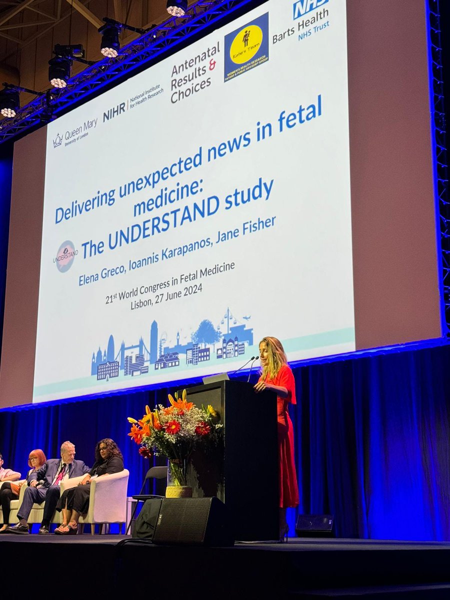 SarahFisherPPIE's tweet photo. #UNDERSTANDStudy presenting researching findings at #FMFWorldConference to improve communication about unexpected news in #pregnancy. @Yesminshahid & I represented @Katies_Team by video and in spirit #LivedExperience @CphpQmul https://t.co/umrQAwk8Px