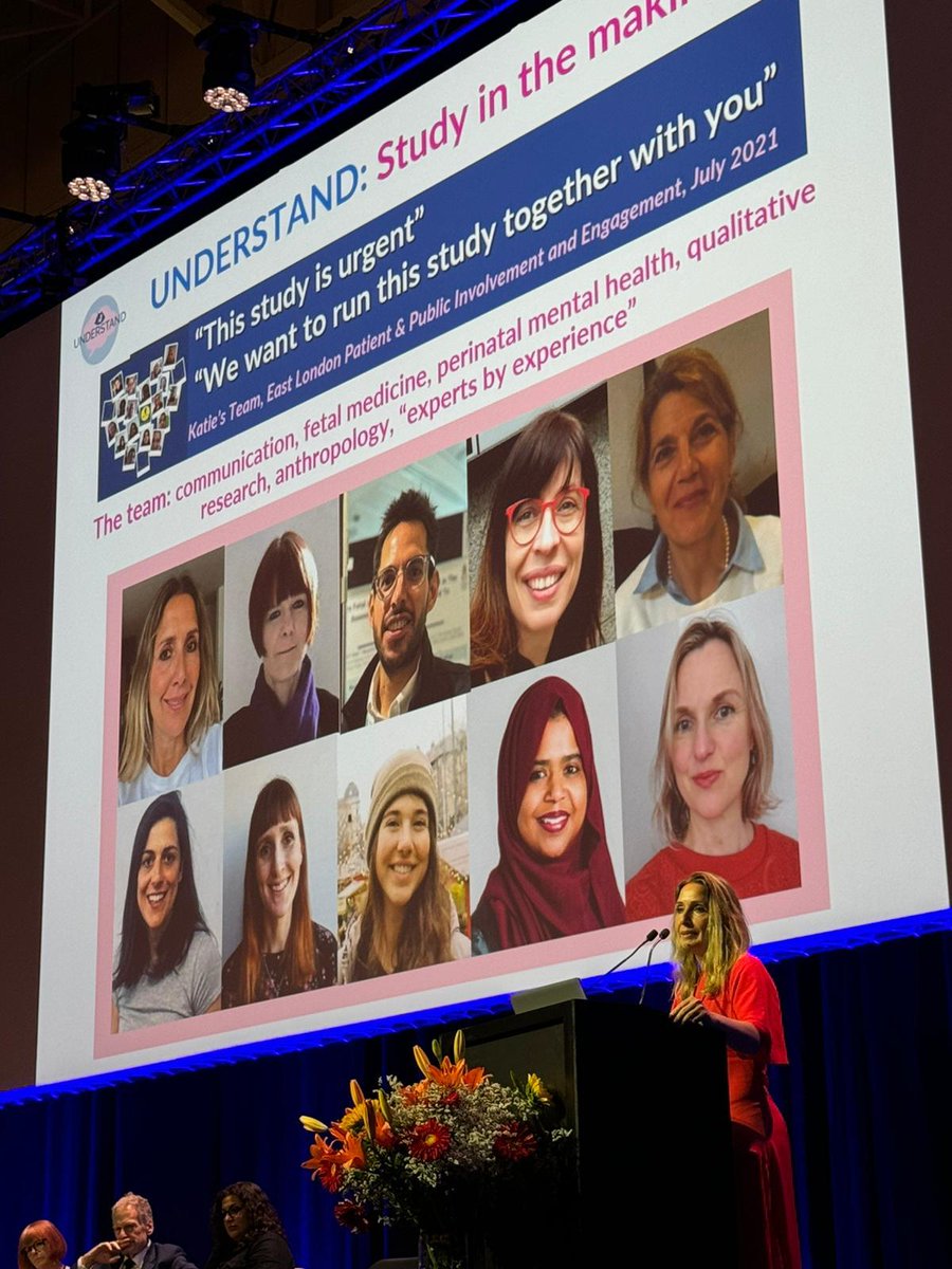 SarahFisherPPIE's tweet photo. #UNDERSTANDStudy presenting researching findings at #FMFWorldConference to improve communication about unexpected news in #pregnancy. @Yesminshahid & I represented @Katies_Team by video and in spirit #LivedExperience @CphpQmul https://t.co/umrQAwk8Px