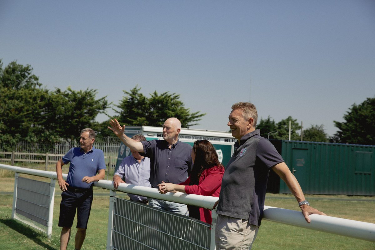claire_tigher's tweet photo. Wonderful to meet London Irish Amateurs John Gilligan, Richie Ryan &amp; Gavin Wheeler with Cllr Sean Beatty to hear the vision for #Hazelwood as a space for everyone across Spelthorne.

Rugby, GAA, football, American football, womens, youth and @parkrun - it all happens here. 🏉⚽️🏈 https://t.co/cXpl2e4SPo