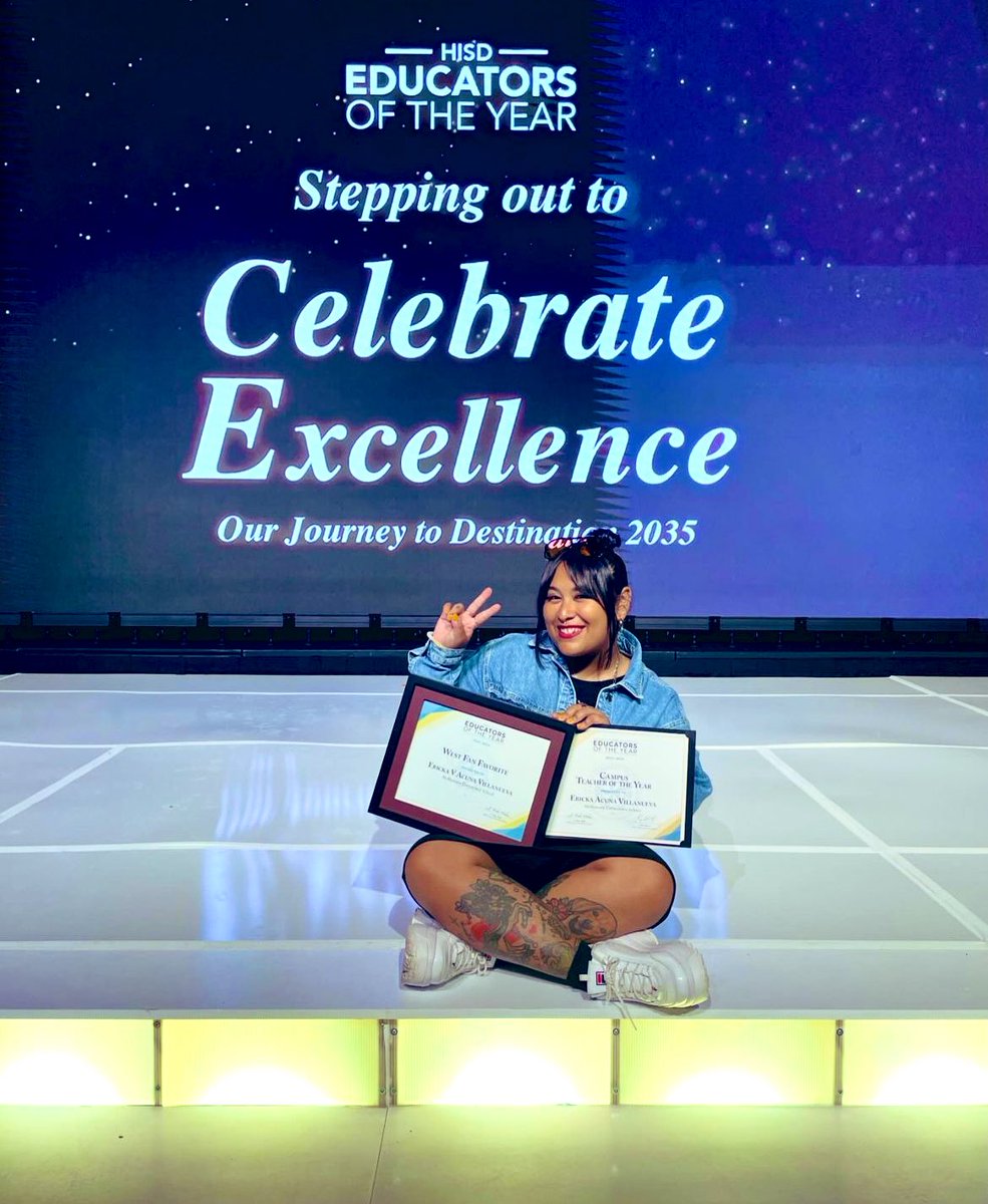 MissAcuna777's tweet photo. My first year at McNamara ES was a SUCCESS. I was awarded Teacher of the Year &amp; won FAN FAVORITE of the West. Thankful for the McNamara team who inspired me everyday to do my best. 🖤🖤🖤 #HISD #TeacherOfTheYear https://t.co/XkP2PSWY08