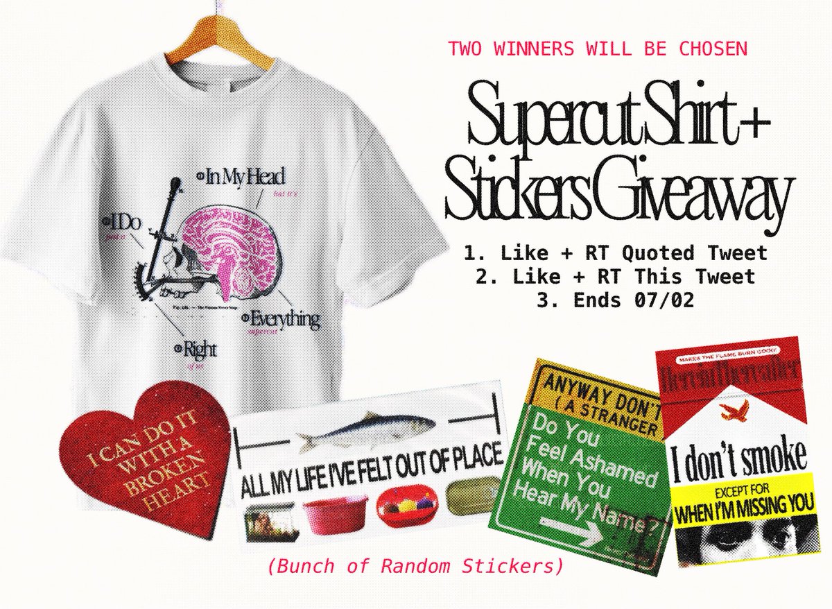 hereinthereaftr's tweet image. Giveaway time!

Guidelines: 
1. Like + RT the quoted tweet below
2. Like + RT this tweet
3. Ends 07/02 8PM

Two winners will get a Supercut Shirt + a bunch of HEREIN/THEREAFTER stickers! ⚖️