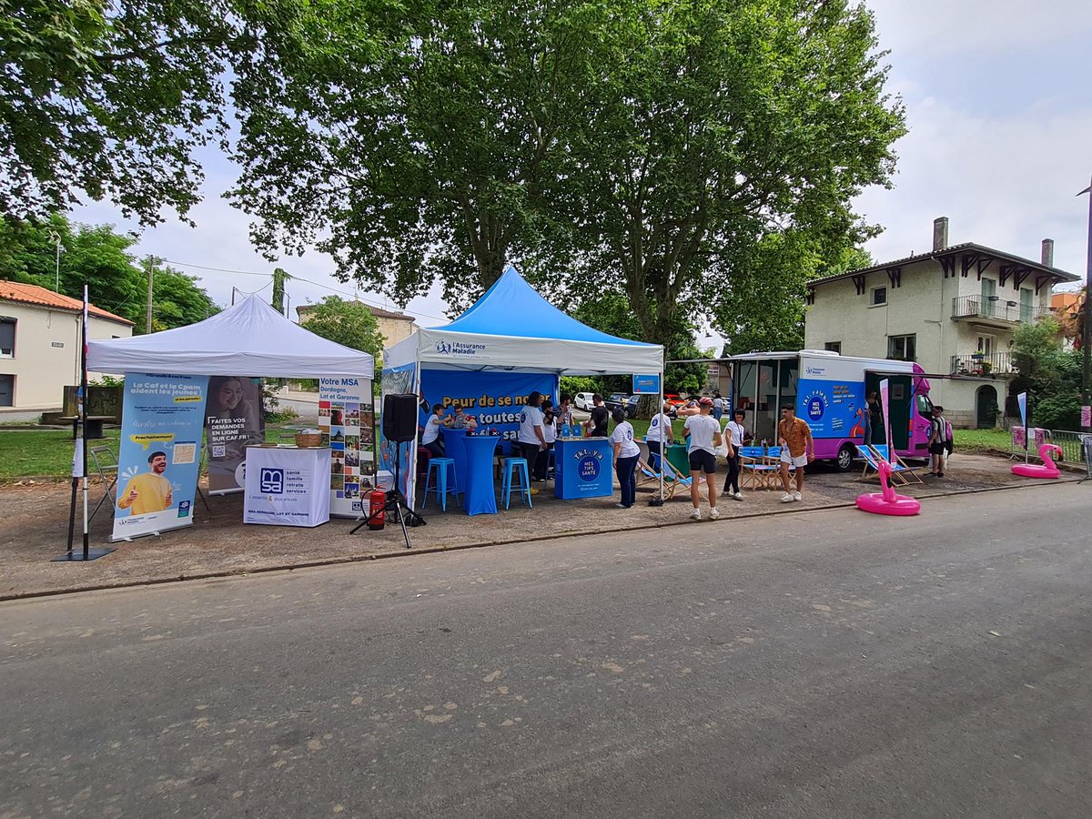 Aujourd'hui, la Caf, la <a href="/Cpam47/">CPAM de Lot-et-Garonne</a> et la Msa sont à @GarorockFestivl, place du Moulin. Passez nous voir !