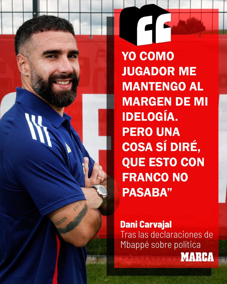 Garabatxs's tweet photo. 👉 Así se pronuncia @DaniCarvajal92 sobre las declaraciones de Mbappé de política y su visión del tema https://t.co/rupMktrYJN