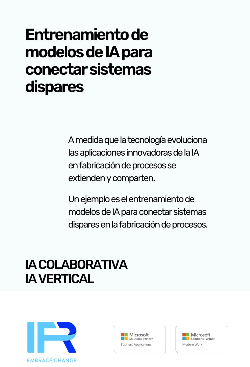 IFR_Group's tweet photo. INDUSTRIA X | MODELOS Y SISTEMAS Consideraciones que debes valorar antes de empezar a construir tu Proyecto de #IAColaborativa para crear tu #IAVertical en #IndustriadeProcesos, combinando funciones de #IAs para el #entrenamientodemodelos para conectar #sistemasdispares.🪀👇 https://t.co/zDXlnUSgEz