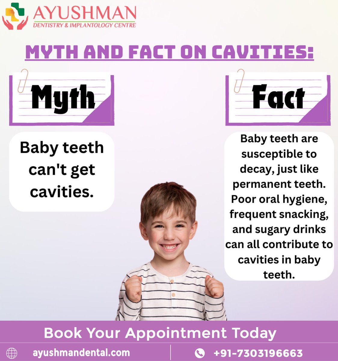 ayushmandental's tweet image. Many parents mistakenly believe that baby teeth, since they're temporary, don't need the same care as permanent teeth. 

Book your appointment today!
.
.
.
.
Call Us:- +91 7303196663
Visit- ayushmandental.com

#baby #teeth #firstteeth #kidsdentist #kids #dwarka #delhi