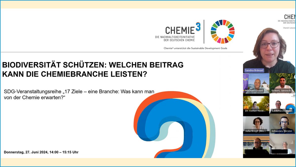 Herzlichen Dank an alle Impulsgeber:innen &amp; Teilnehmenden sowie unsere Moderatorin @jcmkropf gestern bei unserer Diskussionsveranstaltung zur #Biodiversität und #Chemie ▶️Zum Mitschnitt hier entlang: chemiehoch3.de/stakeholder-di… <a href="/JBirkert/">Janosch Birkert</a> <a href="/Lina_Seitzl/">Lina Seitzl</a> <a href="/BAVChemie/">BAVC</a> <a href="/chemieverband/">VCI</a> <a href="/igbce/">IGBCE</a>