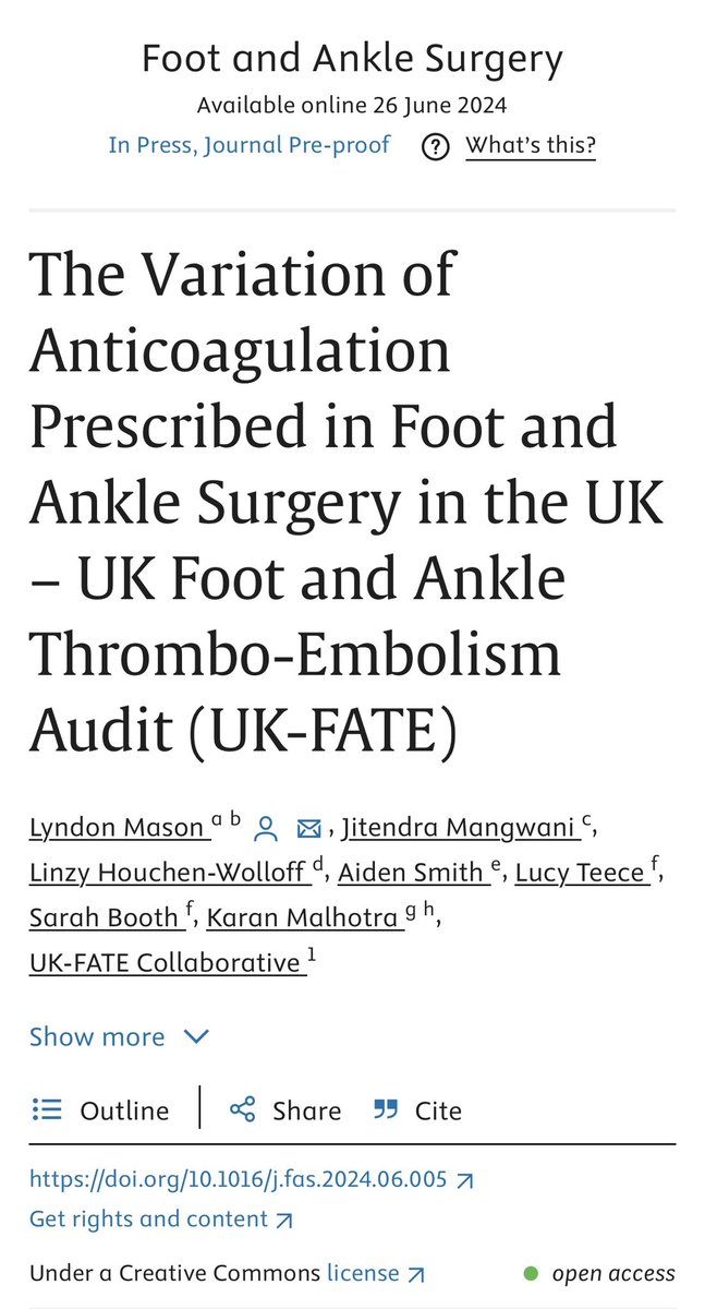Liverpool Orthopaedic and Trauma Service (@liverpool_ortho) on Twitter photo Great to be involved with the <a href="/FATEaudit/">UK FATE Audit</a> on VTE in foot and ankle from <a href="/BOFAS_UK/">BOFAS</a>. Our <a href="/AmirulI05585145/">Amirul Islam</a> <a href="/Hammo_79/">Claire</a> <a href="/james_chappers/">James</a> <a href="/AlmondKieran/">Kieran almond</a> doing the local work and <a href="/Drlyndonmason/">Lyndon Mason</a> one of the national leads. 2 papers already and a number of prizes <a href="/AOFAS_Journals/">AOFAS_Journals</a> <a href="/EFASnews/">European Foot & Ankle Society</a> Great to be involved with the <a href="/FATEaudit/">UK FATE Audit</a> on VTE in foot and ankle from <a href="/BOFAS_UK/">BOFAS</a>. Our <a href="/AmirulI05585145/">Amirul Islam</a> <a href="/Hammo_79/">Claire</a> <a href="/james_chappers/">James</a> <a href="/AlmondKieran/">Kieran almond</a> doing the local work and <a href="/Drlyndonmason/">Lyndon Mason</a> one of the national leads. 2 papers already and a number of prizes <a href="/AOFAS_Journals/">AOFAS_Journals</a> <a href="/EFASnews/">European Foot & Ankle Society</a>