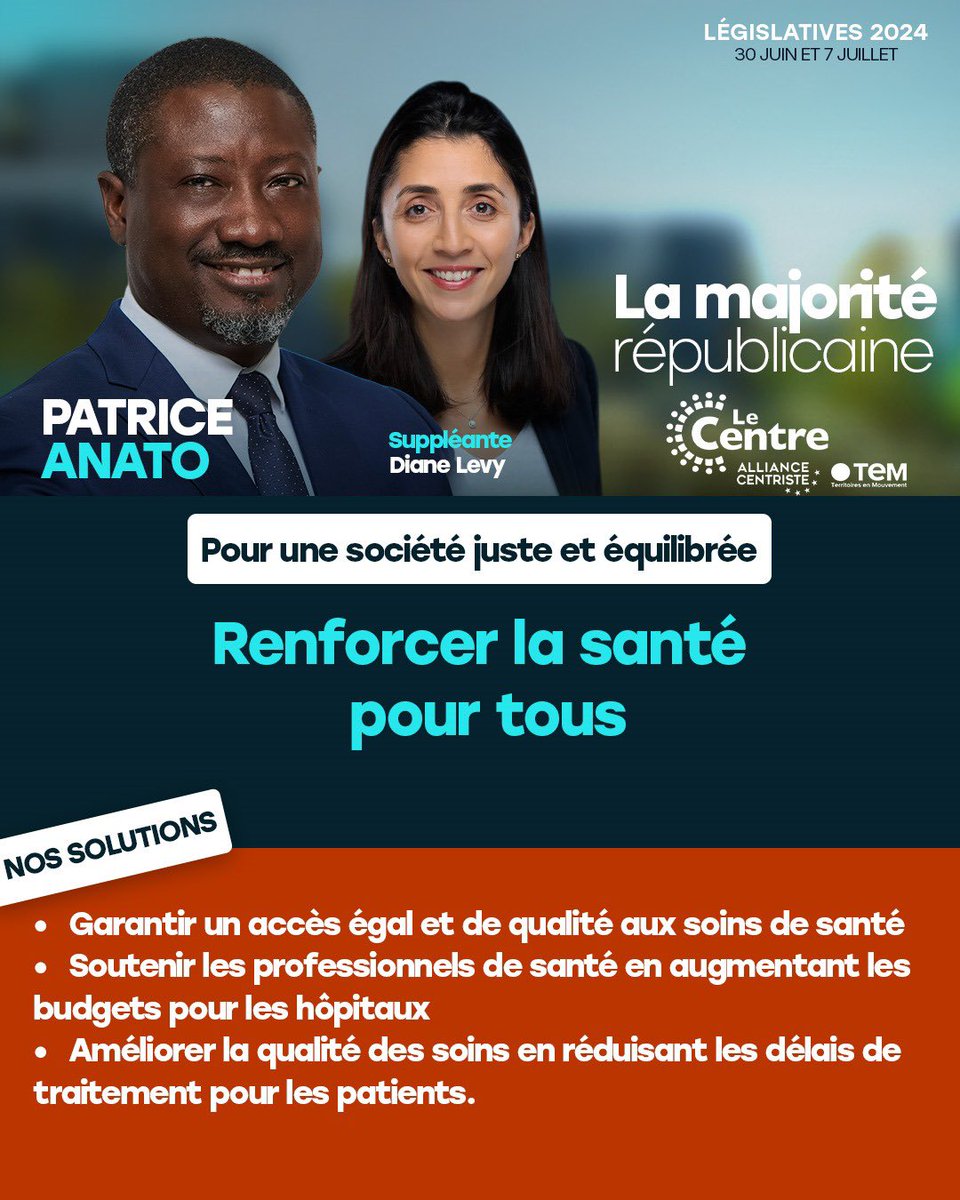 Je m’engage pleinement à renforcer l’accès équitable et de qualité aux soins de santé pour tous. 

Mon objectif est clair : soutenir nos précieux professionnels de santé et améliorer de manière tangible la qualité des services médicaux disponibles.