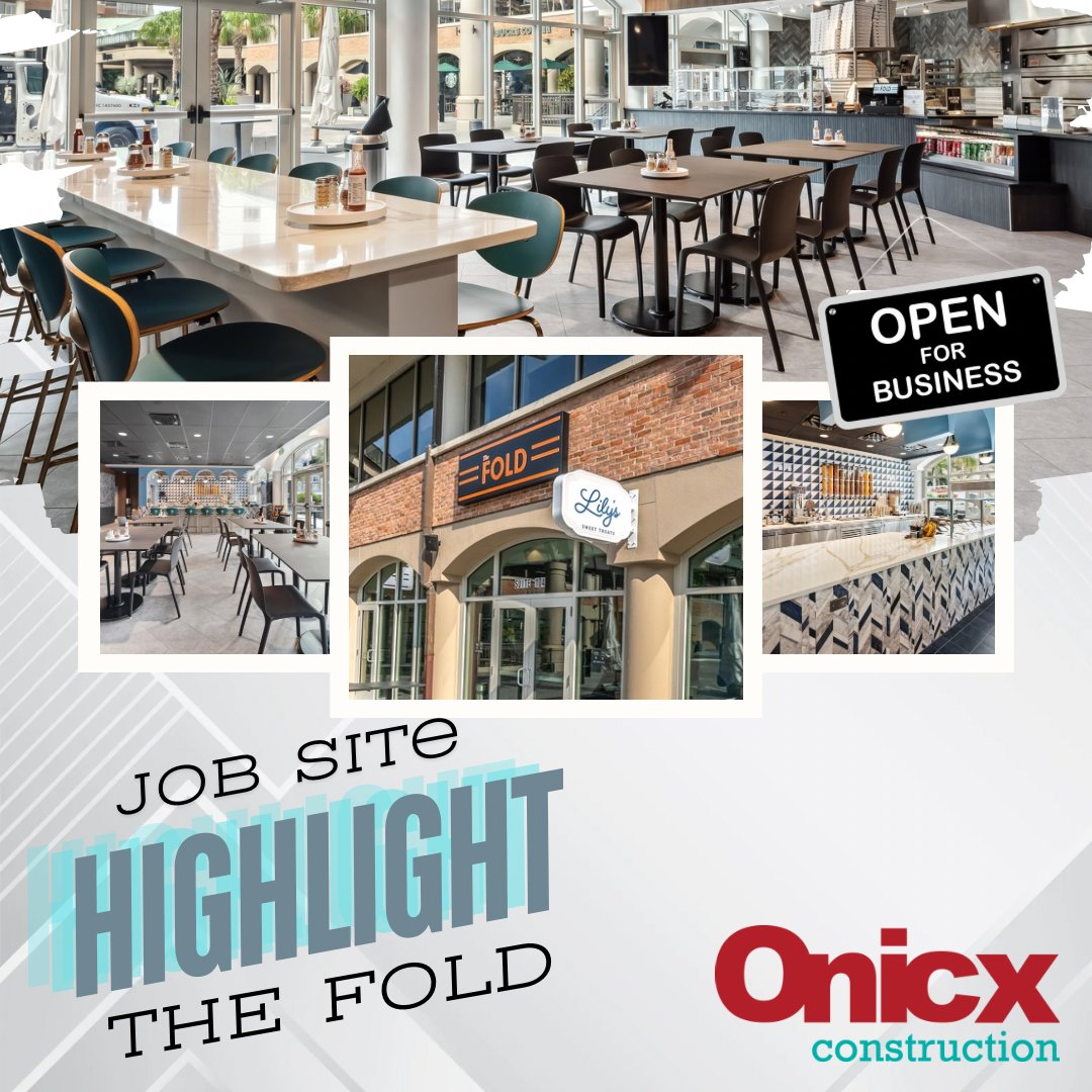 Job Site Highlight!
The Fold &amp; Lily’s Sweet Treats are Three Oaks Hospitality Concepts located at 601 Harbour Island Blvd. Tampa 
Check them out and marvel at the impressive build out that our team has orchestrated!  Beautiful work team Onicx!