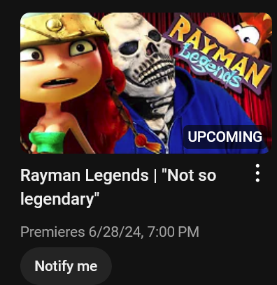 ASkellySkeleton's tweet photo. Rayman Legends vid premiering in 11 hours. Hope to see you in chat! https://t.co/ytUyeGkZBF