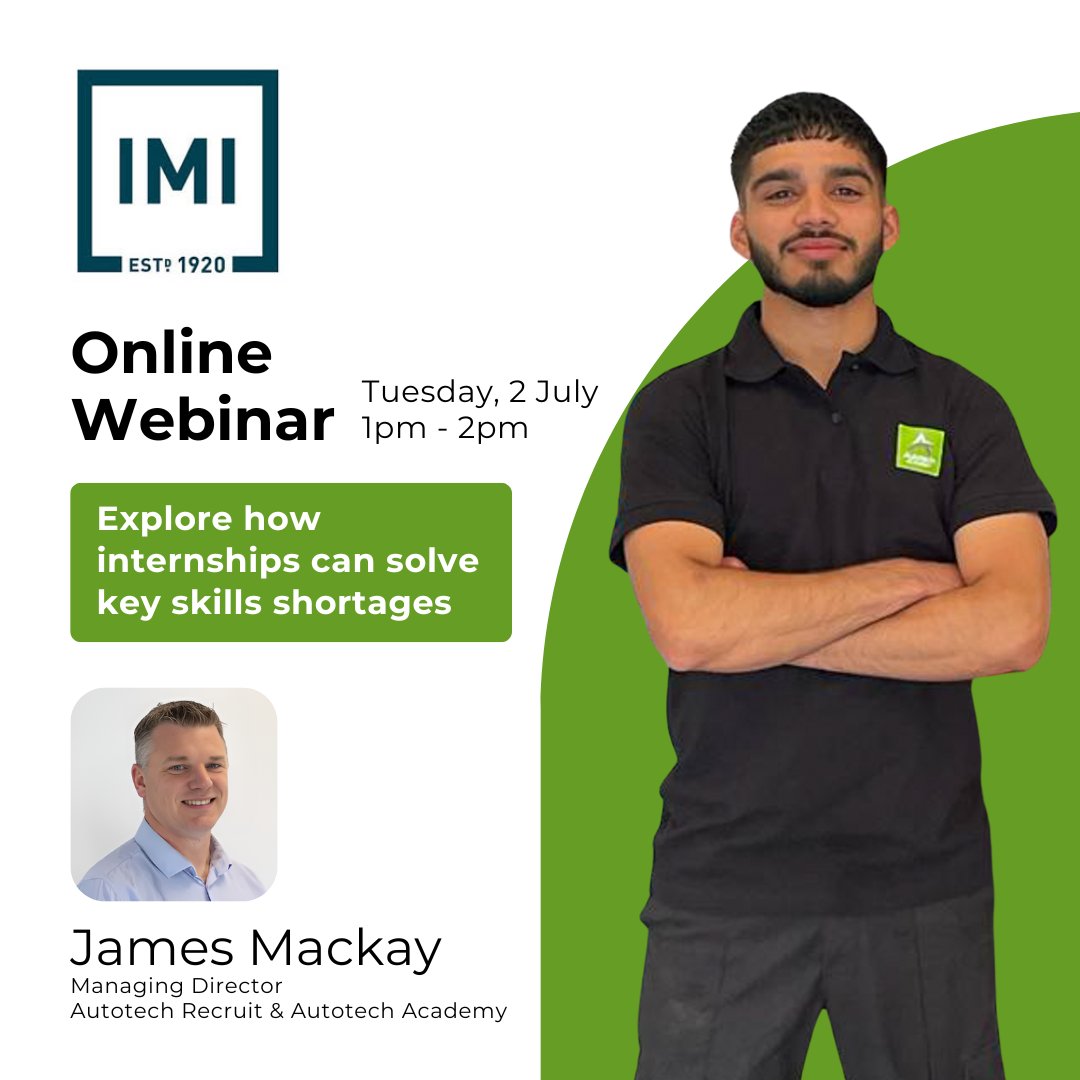 Discover how Autotech Academy internships can address key skills shortages in your business.

📅 Date: Tuesday, 2 July
⏰ Time: 1pm
🔗 Register here: eventbrite.co.uk/e/automotive-i…

Don't miss this chance to boost your workforce with skilled and enthusiastic interns. Sign up today!