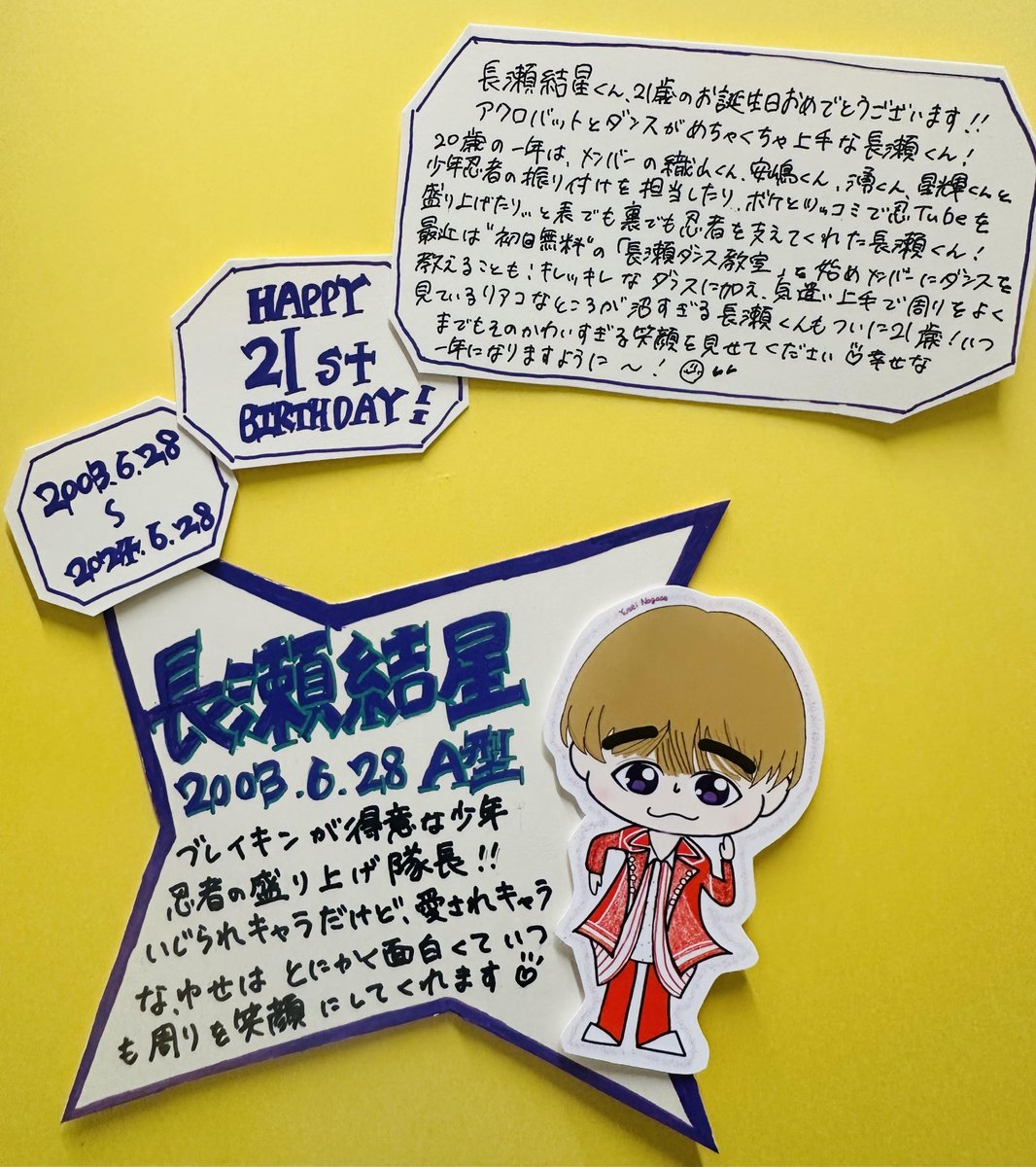 🥷🏻#少年忍者 】 本日6月28日は‼️  #長瀬結星 くん21歳のお誕生日