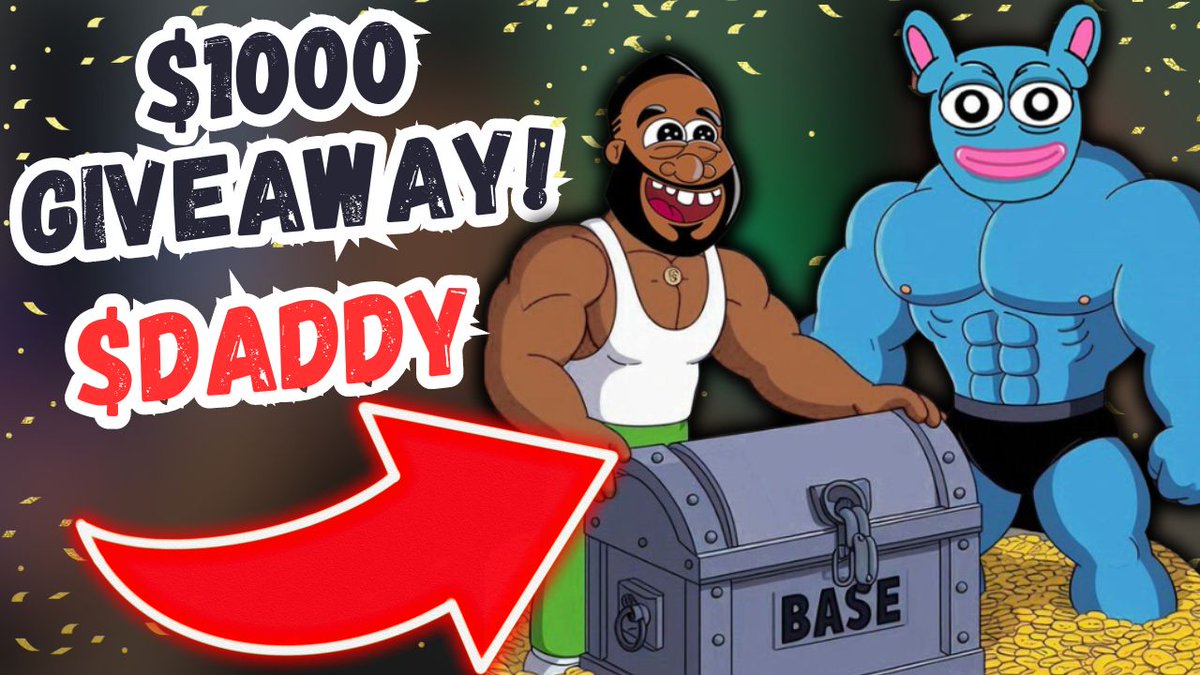 🚨Going live over on YouTube for a $1000 $DADDY giveaway!🚨

✅Winners are picked at 11:30AM EST

How to enter to win!

✅Buy more than $25 of <a href="/DaddyOnBase/">Daddy</a> with a NEW WALLET... That's it! 

✅Stream link youtube.com/live/KX7ElGzwQ…

See you then #BasedDaddyArmy