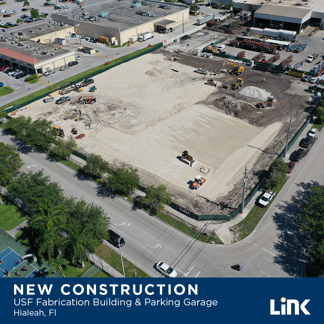 LinkConstGroup's tweet photo. The Link team is off to a great start with this new steel products manufacturing warehouse building and a parking garage for USF Fabrication in their existing facility in Hialeah. #LinkConstructionGroup@arcadisnorthamerica #sharpeprojectdevelopment https://t.co/Vc81GmpqiT
