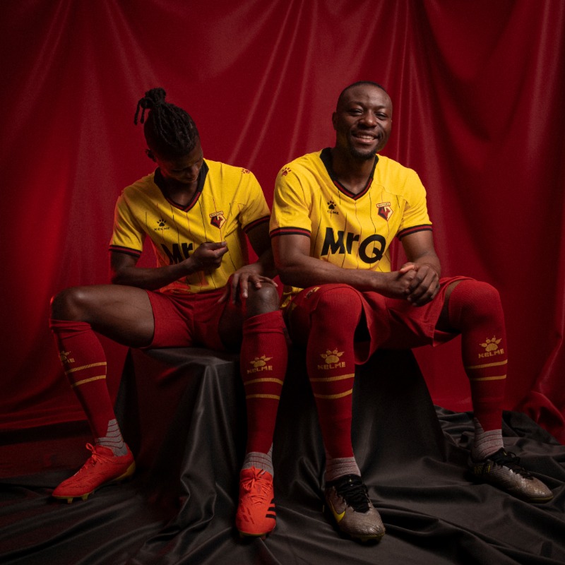 WatfordFC's tweet photo. Red shorts. 

Pre-order now at The Hornets Shop.