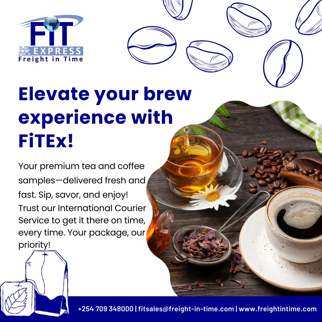 _freightintime's tweet photo. Craving Kenyan Coffee or Tea?☕️We Deliver Globally!🌍

Craving a cup of exquisite Kenyan tea or coffee? Whether you're a seasoned aficionado or just starting your exploration, FiTEx can deliver the finest Kenyan blends directly to your doorstep✈️

#KenyanCoffee  #FreightInTime https://t.co/P4OK7YrP57