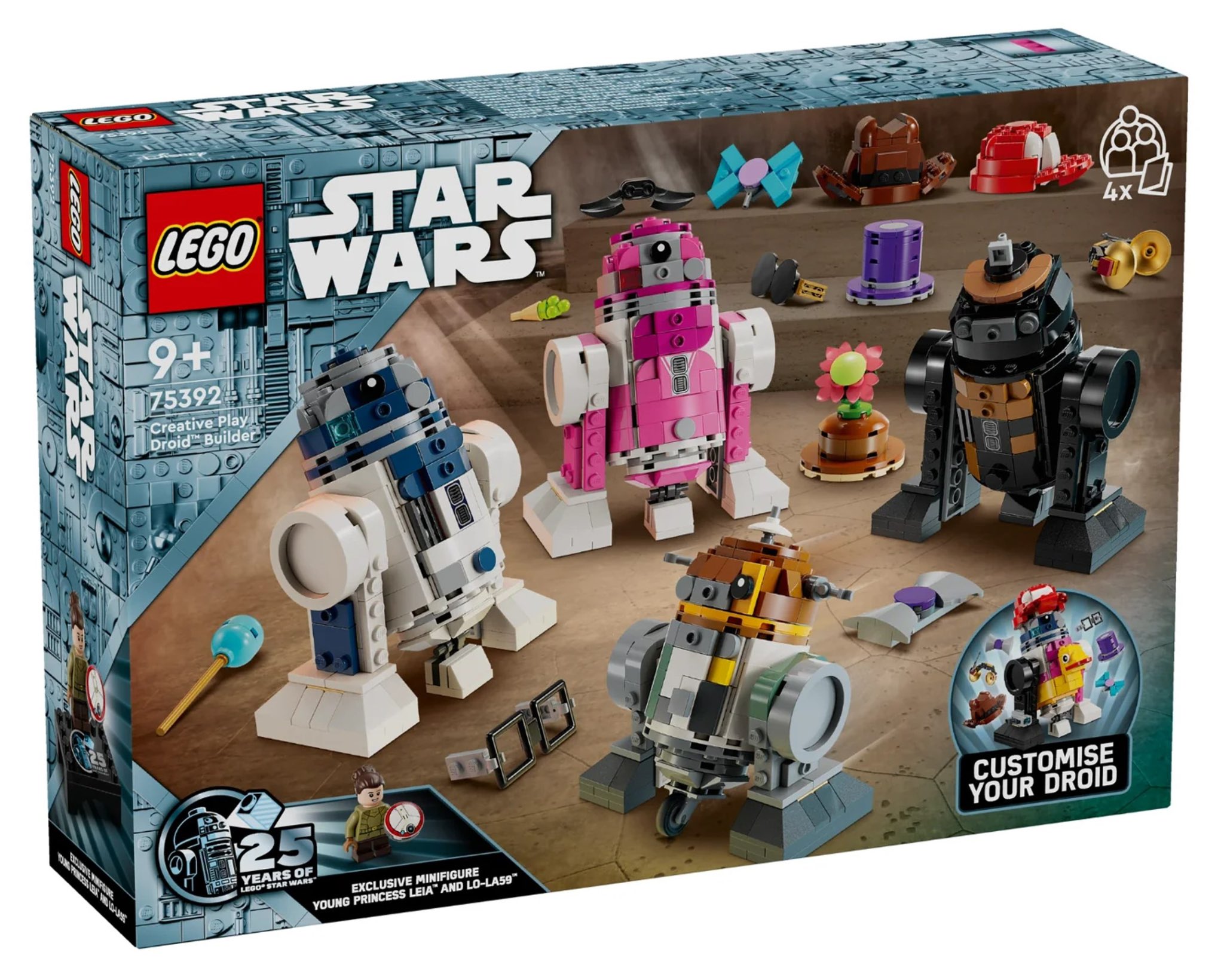 PenPlays on X The LEGO Star Wars Droid Factory set has officially been revealed and it includes Young Princess Leia and LO LA59 as an Anniversary figure R2 D2 Chopper QT KT and R5 J2 all