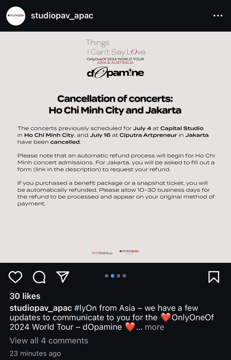Disappointed but not surprised. Post the announcement here on X too ASAP <a href="/studiopav_APAC/">Studio PAV Asia Pacific</a>