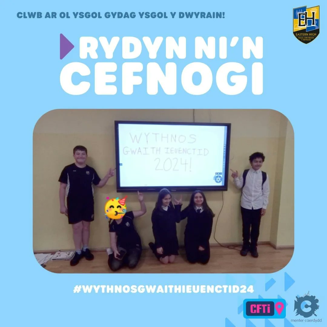 Menter Caerdydd (@mentercaerdydd) on Twitter photo Falch i ddathlu #wythnosgwaithieuenctid24 gydag yr Ysgolion Uwchradd yn nalgylch <a href="/BroEdern/">Ysgol Bro Edern</a>! ๐ฅ๐๐
Glad to celebrate #youthworkweek24 with the High Schools around the eastern areas of Cardiff! ๐ฅ๐๐
<a href="/CymraegCHS/">CymraegCHS</a> <a href="/siarteriaithYBE/">Siarter Iaith Bro Edern</a> <a href="/stteilosCymraeg/">St Teiloโs Cymraeg</a> <a href="/easternhighcdf/">Eastern High</a> Falch i ddathlu #wythnosgwaithieuenctid24 gydag yr Ysgolion Uwchradd yn nalgylch <a href="/BroEdern/">Ysgol Bro Edern</a>! ๐ฅ๐๐
Glad to celebrate #youthworkweek24 with the High Schools around the eastern areas of Cardiff! ๐ฅ๐๐
<a href="/CymraegCHS/">CymraegCHS</a> <a href="/siarteriaithYBE/">Siarter Iaith Bro Edern</a> <a href="/stteilosCymraeg/">St Teiloโs Cymraeg</a> <a href="/easternhighcdf/">Eastern High</a>