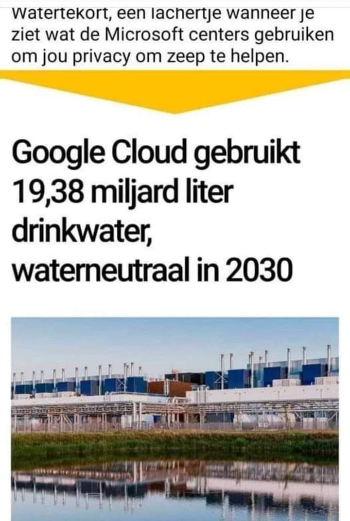 Slot op watertekort , om de echte  waterslurpers te voorzien  van voldoende  water.
