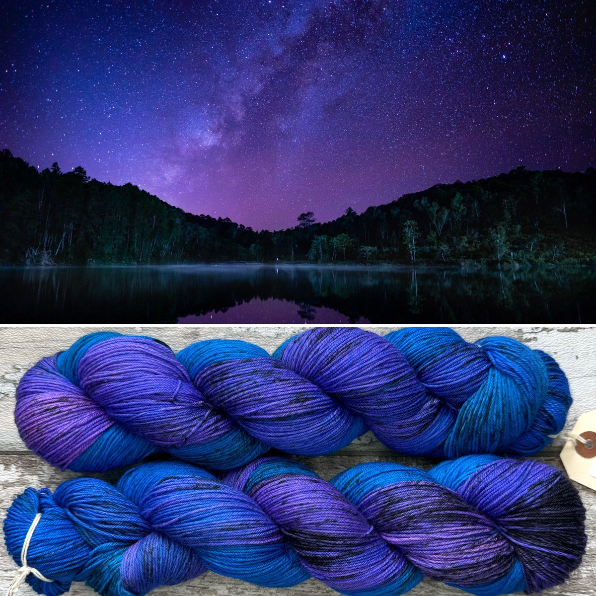 Striking a balance between new colourways and repeatable is tricky. Socially media only likes novelty but humans buy the same favourites that others do. This is “Purple Sky”, which I think would pair beautifully with “Speckled Iris”. #yarn #knitting #crochet #mothyandthesquid
