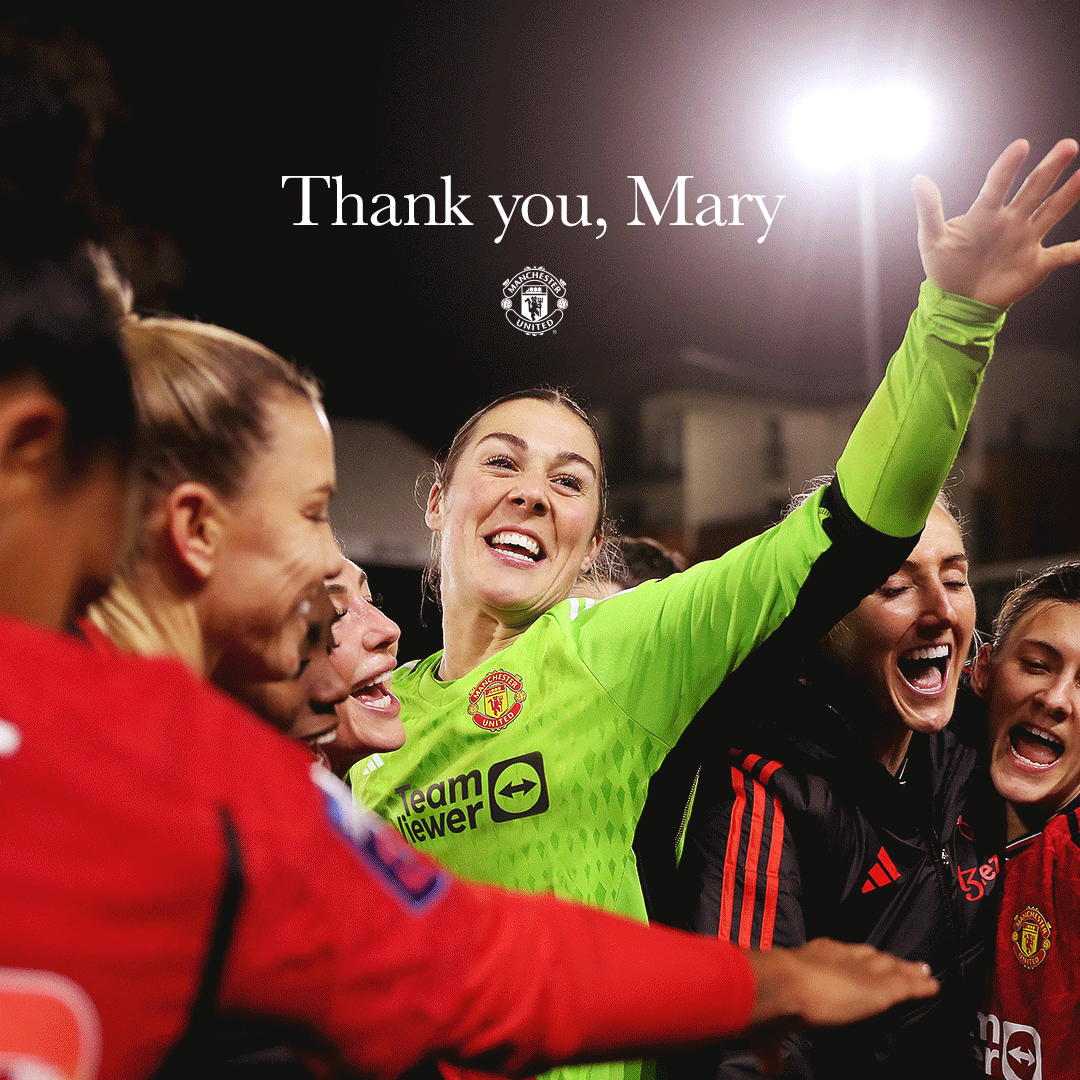 ManUtdWomen's tweet photo. Part of the United family, always 🧬

We can't thank you enough for your service, Mary — best of luck with what's next ❤️

#MUWomen