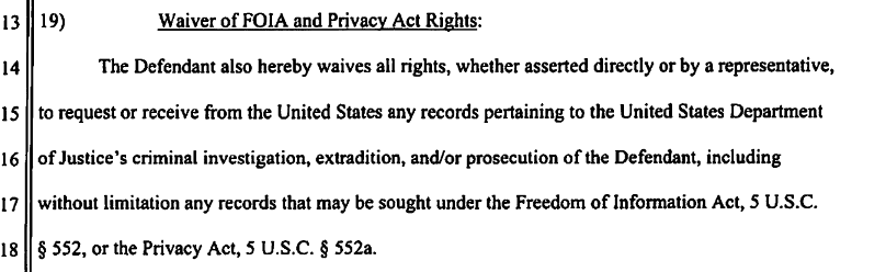 SMaurizi's tweet photo. US authorities just informed me that their review of the 120,000 documents on Julian #Assange and #WikiLeaks between 2017 and 2022, which I requested under #FOIA, is expected to be completed by Dec. 2025.

The #PleaAgreement forced #JA to waive his #FOIA rights, but NOT mine! https://t.co/886DvqZKMs