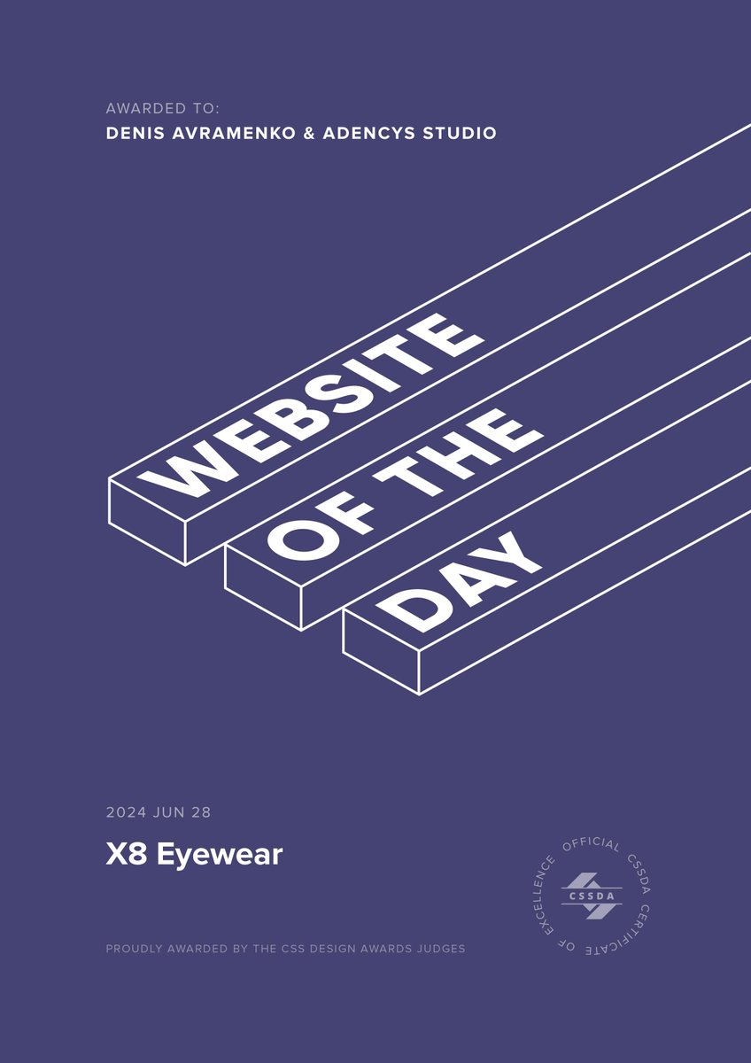 avrdenis_'s tweet photo. Happy to receive the Site of the Day and UX, UI, Innovation Design Awards from @cssdesignawards for the X8 project https://t.co/UKienFjrlo

#SOTD #CSSDA #Innovation #ux #ui @greensock https://t.co/cCJNdhPuKd