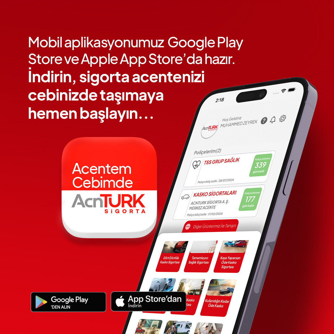 acnturksigorta's tweet photo. 🚀Yeni mobil uygulamamız "Acentem Cebimde" ile tanışın! Sigorta işlemleriniz artık çok daha hızlı ve pratik. İndirin, deneyin ve rahat edin. https://t.co/ksECNLJVYF #AcentemCebimde #AcnTURK #Teknoloji #Sigorta https://t.co/20aF5cjIg5