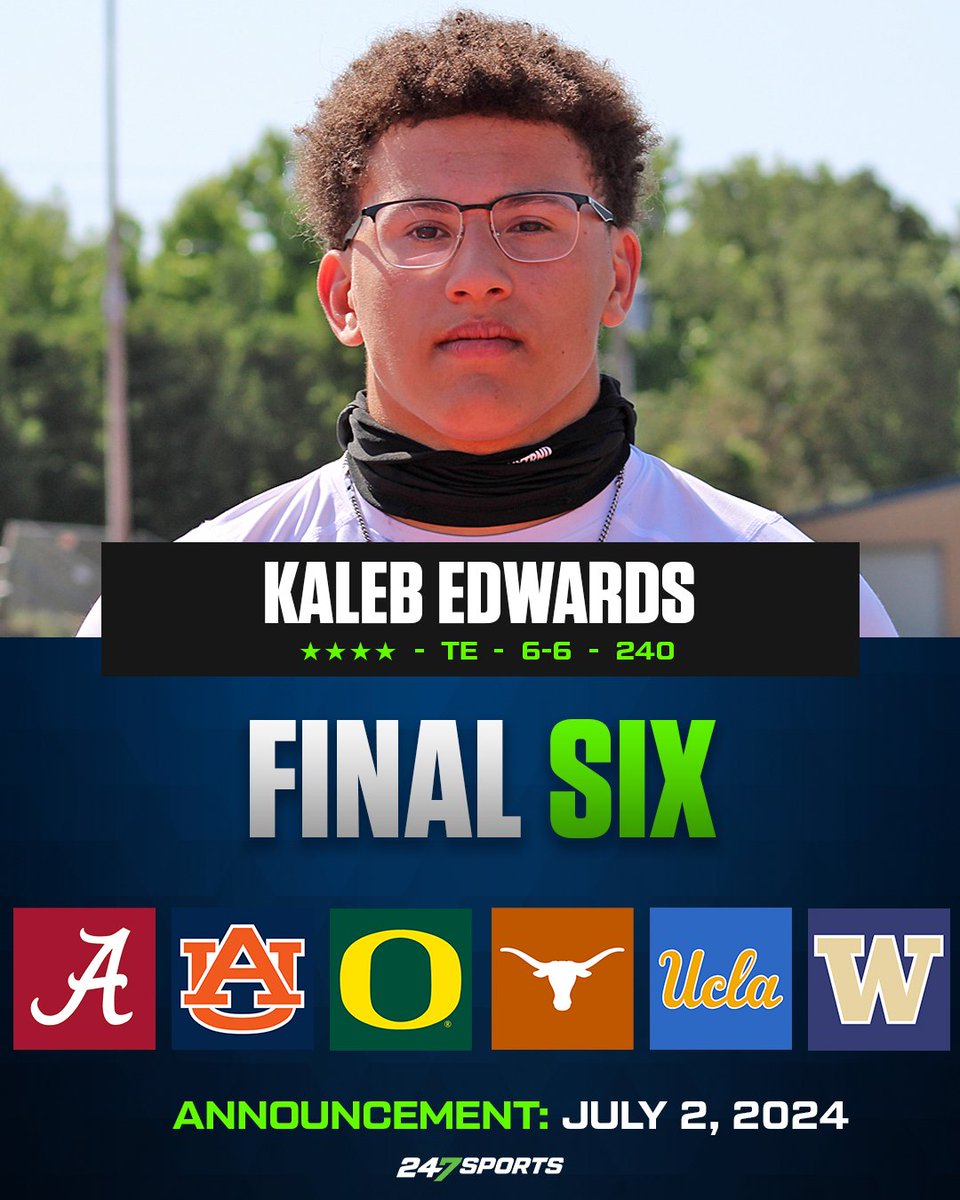El Dorado Hills (Calif.) Oak Ridge tight end Kaleb Edwards has set his announcement date and his six finalists 247sports.com/article/four-s…