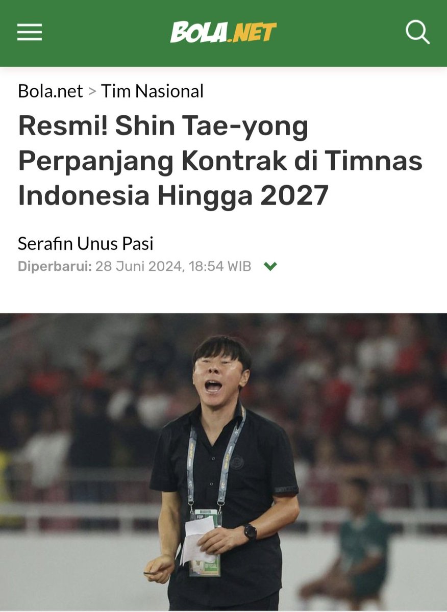 Shin Tae Yong resmi perpanjang kontrak bersama timnas indonesia #TimnasIndonesia