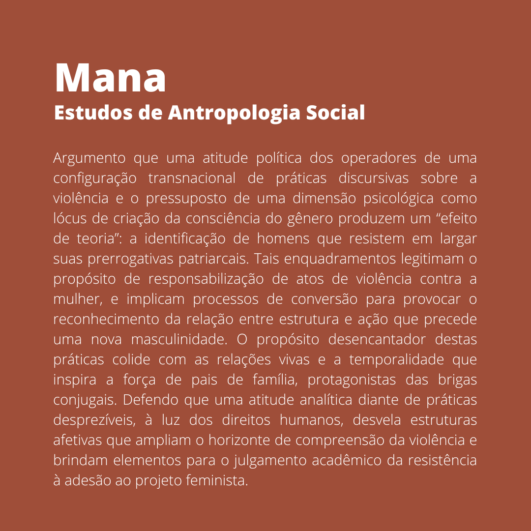 mana_revista's tweet photo. Nesta sexta, temos o prazer de compartilhar o artigo: "A vítima de Quetzalcóatl. Consciência do gênero, resistência masculina e atitude analítica diante da violência", de Marco Julián Martínez-Moreno, publicado na Revista Mana. A leitura é imperdível! https://t.co/EXGZuW7fF4