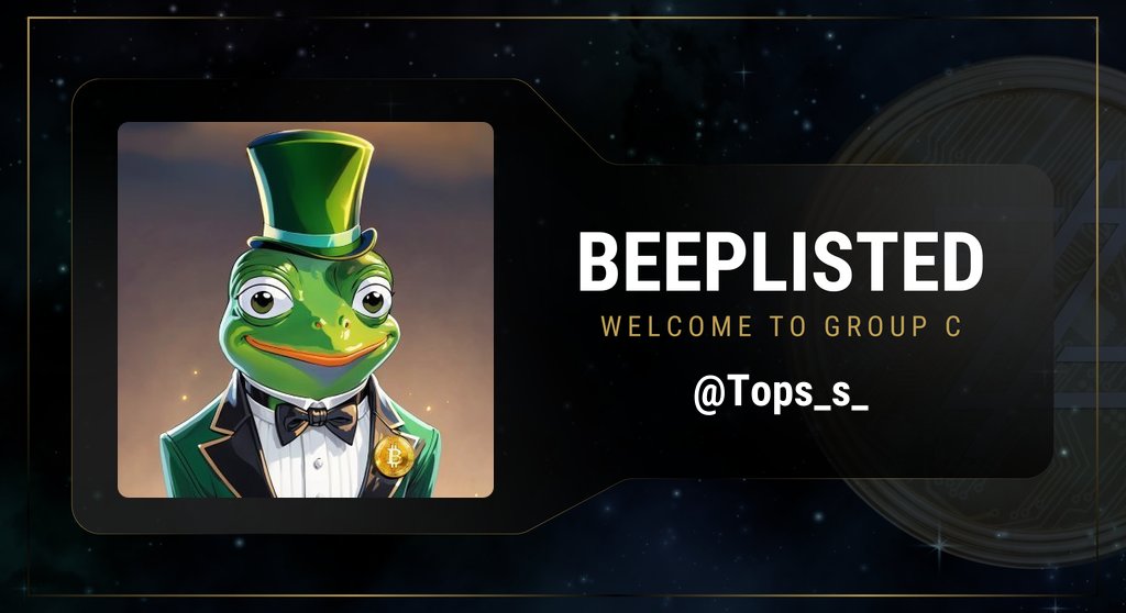Congratulations <a href="/Tops_s_/">Tops</a> 🎉

• Welcome to Group C of <a href="/BeepList/">Beep List</a> 🤖
<a href="/Botzcoin/">BOTZ</a> <a href="/BeepBoopBotz/">Beep Boop</a> $BOTZ
