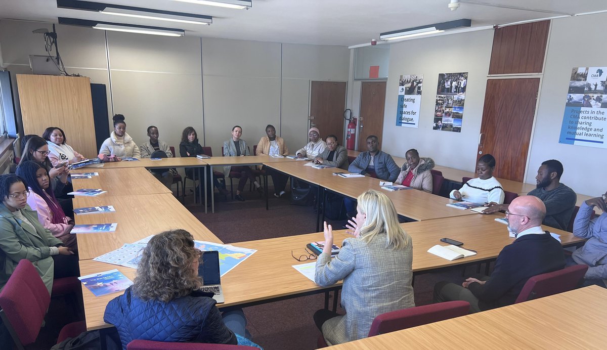 CMAUP's tweet photo. The CMA engaged in dialogue with Ambassador Sandra Kramer and Deputy Ambassador Fulgencio Garrido from the European Union Delegation (@EUinSA) to discuss the importance of peacekeeping on the African continent.

@cocreateSANL @NLinSouthAfrica @FrenchEmbassyZA https://t.co/Az33lBvTMz