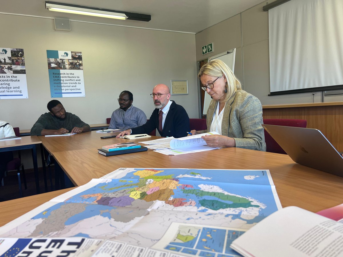 CMAUP's tweet photo. The CMA engaged in dialogue with Ambassador Sandra Kramer and Deputy Ambassador Fulgencio Garrido from the European Union Delegation (@EUinSA) to discuss the importance of peacekeeping on the African continent.

@cocreateSANL @NLinSouthAfrica @FrenchEmbassyZA https://t.co/Az33lBvTMz