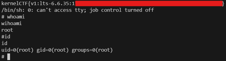 _qwerty_po's tweet photo. Successfully exploited a 0-day vulnerability in KernelCTF!

work with @v4bel 🎉 https://t.co/Yd18L3hjmC