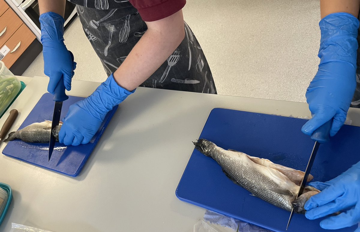 RWBA_DT's tweet photo. 🐠🐟🎣

Final Y10 practical of the year and we have learned how to fillet and debone a fish to make fish cakes! Seabreem, mackerel and sea bass used today and some wonderful results by all! 

Your next practical will be in Y11! Where has the year gone?!

Miss P 

🐟🐠🎣 https://t.co/xkluJVWrQk