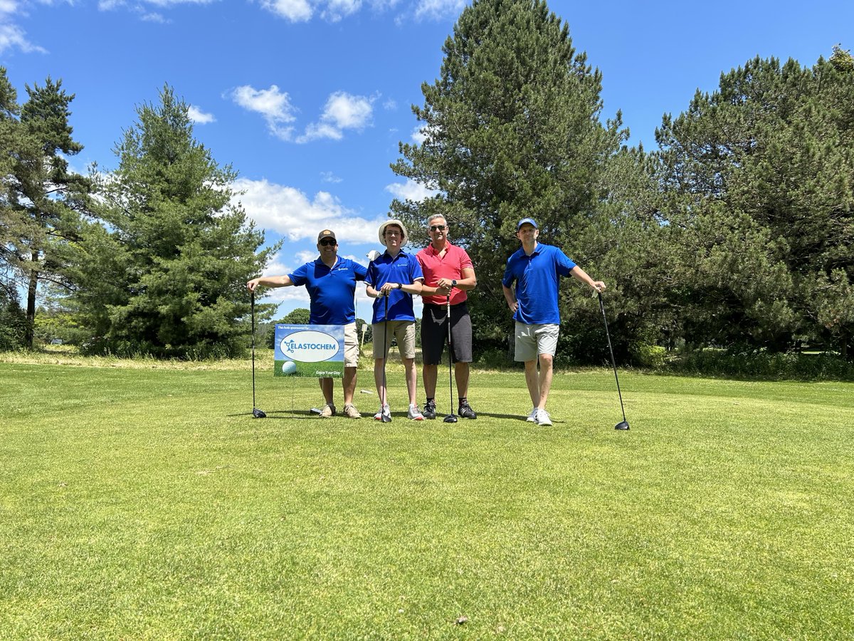 Elastochem's tweet photo. Elastochem was thrilled to once again be a participant and hole sponsor at the 3rd Annual Yvon Building Supply Charity Golf Tournament at Hidden Lake Golf Club! ⛳ 👏 

#Elastochem #Insulthane #Food4Kids https://t.co/YDjyNDoPDJ
