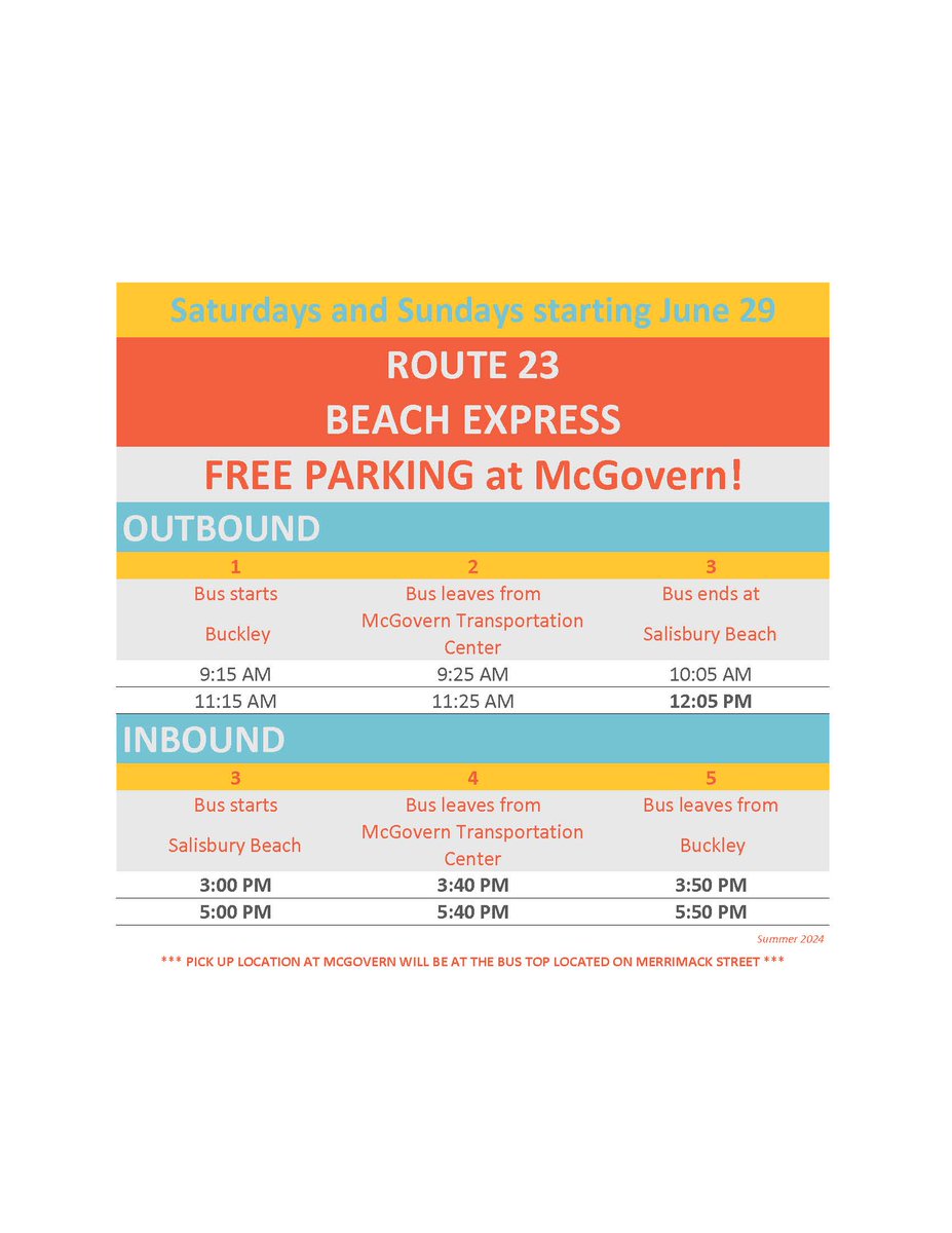 Route 23 - Beach Express schedule.