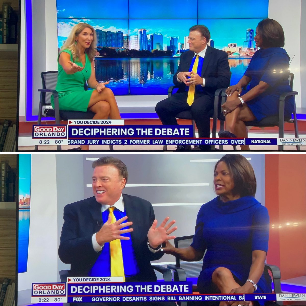 It was a pleasure having a civil discussion on Fox 35 about the presidential debate with former Congresswoman Val Demings.

#debate #Fox35 #civility