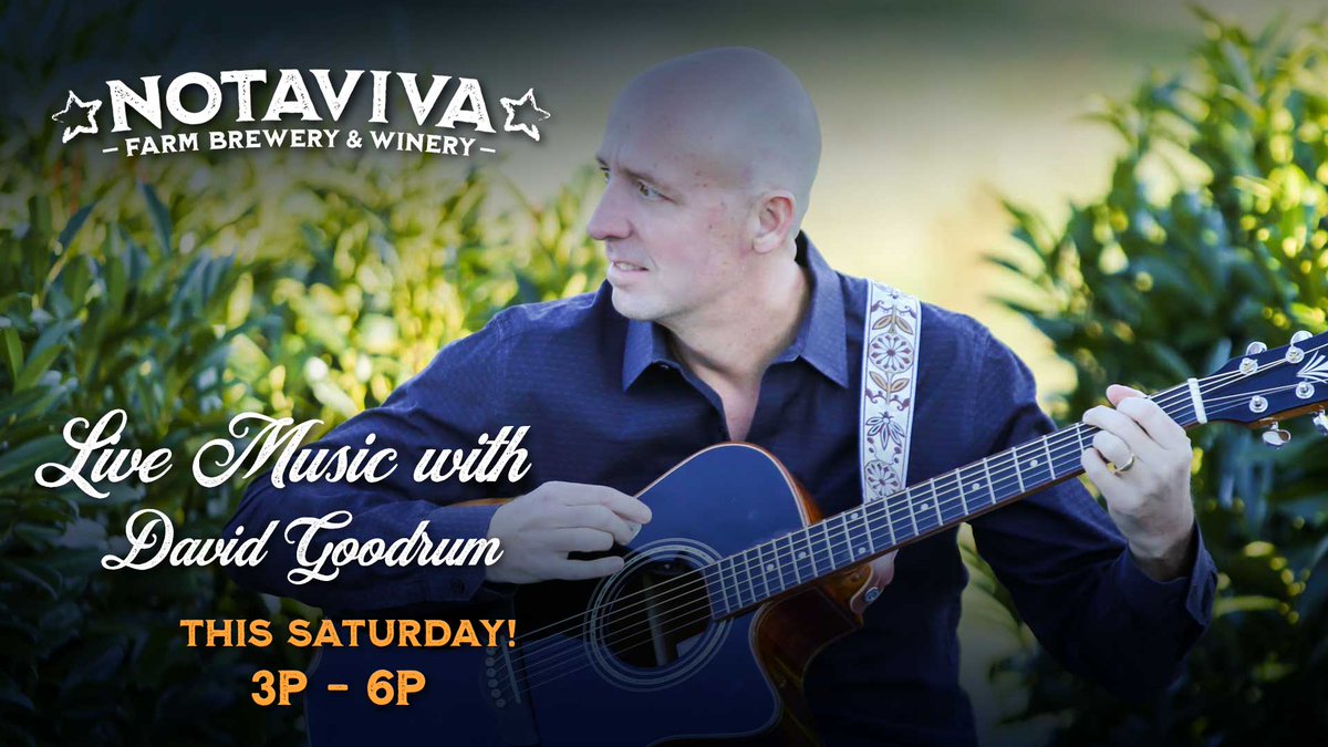 Notaviva Farm Brewery & Winery (@notaviva) on Twitter photo πΆ Live music w/ Dave Goodrum Saturday 3-6!!!
βοΈ New Summer hours:
π Thu 12-5
π Fri 12-8
π Sat 12-8
π Sun 12-5
π 2nd & 4th Fri open until 9 for Bluegrass Jam!
π» Mixed flights!
π» Eight BEERS on tap
πΊ CIDERS & SELTZERS on tap
π· 12 wines
π₯ͺ Pub fare
facebook.com/events/1507975β¦ πΆ Live music w/ Dave Goodrum Saturday 3-6!!!
βοΈ New Summer hours:
π Thu 12-5
π Fri 12-8
π Sat 12-8
π Sun 12-5
π 2nd & 4th Fri open until 9 for Bluegrass Jam!
π» Mixed flights!
π» Eight BEERS on tap
πΊ CIDERS & SELTZERS on tap
π· 12 wines
π₯ͺ Pub fare
facebook.com/events/1507975β¦