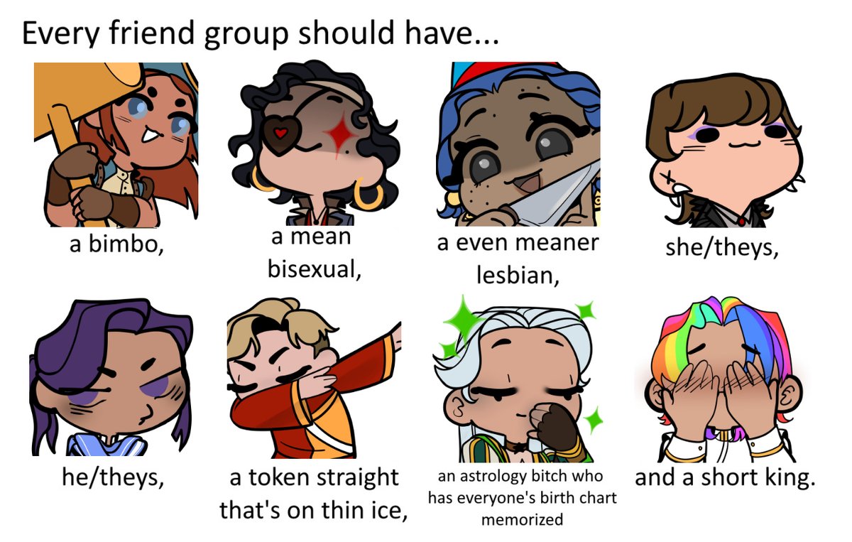 MoNicole_Art's tweet photo. All the wiz kids + some pirates π€‘
I cant wait to drop my ice/fire wizards on yall - ur not ready π€
#wizard101art #oc #wizard101 #art #mmorpg #mmogaming #onlinegame #mmo #kingsisle #pirate101 #pride https://t.co/J2XDkeYZtE