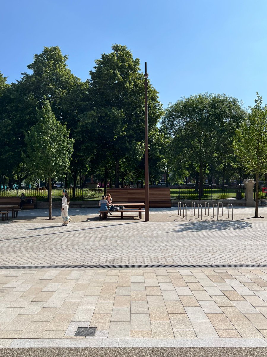 Almost there! Our latest #Manchester city centre public realm project is nearing completion. Can't wait to enjoy spending time there over the summer months.